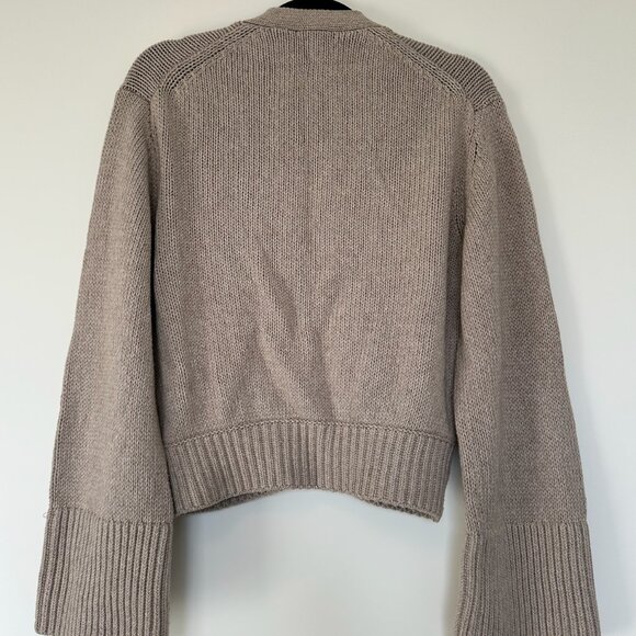 NWOT Reformation Nala Cotton-Linen Cardigan - Stone - Picture 8 of 9